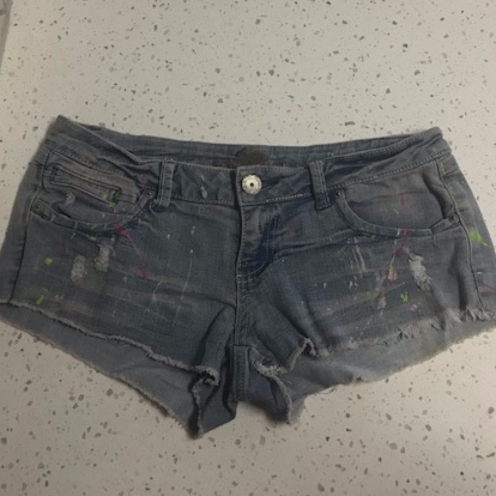 Almost Famous Distressed Painted Shorts